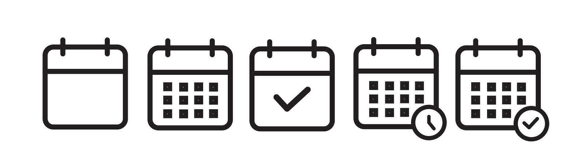 Kalender Symbol. Kalender Planer Symbol Sammlung. Veranstaltung Veranstalter Erinnerung unterzeichnen. Kalender Benachrichtigung Symbol. Geschäft planen Zeitplan. Lager Vektor. eps 10. Illustration vektor