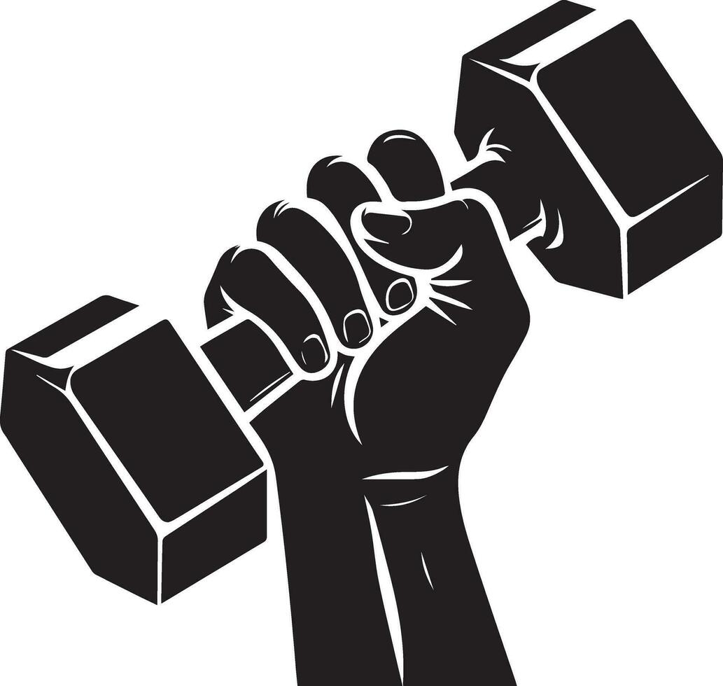 ein Hand halten ein Dumm Glocke , Vektor Kunst, Vektor Silhouette, schwarz Farbe Silhouette, füllen mit schwarz Farbe, Weiß Hintergrund 6