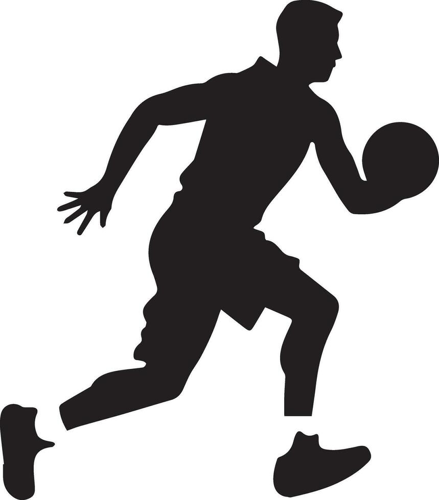 Basketball Spieler Vektor Silhouette, ein Basketball Spieler spielen auf das Feld