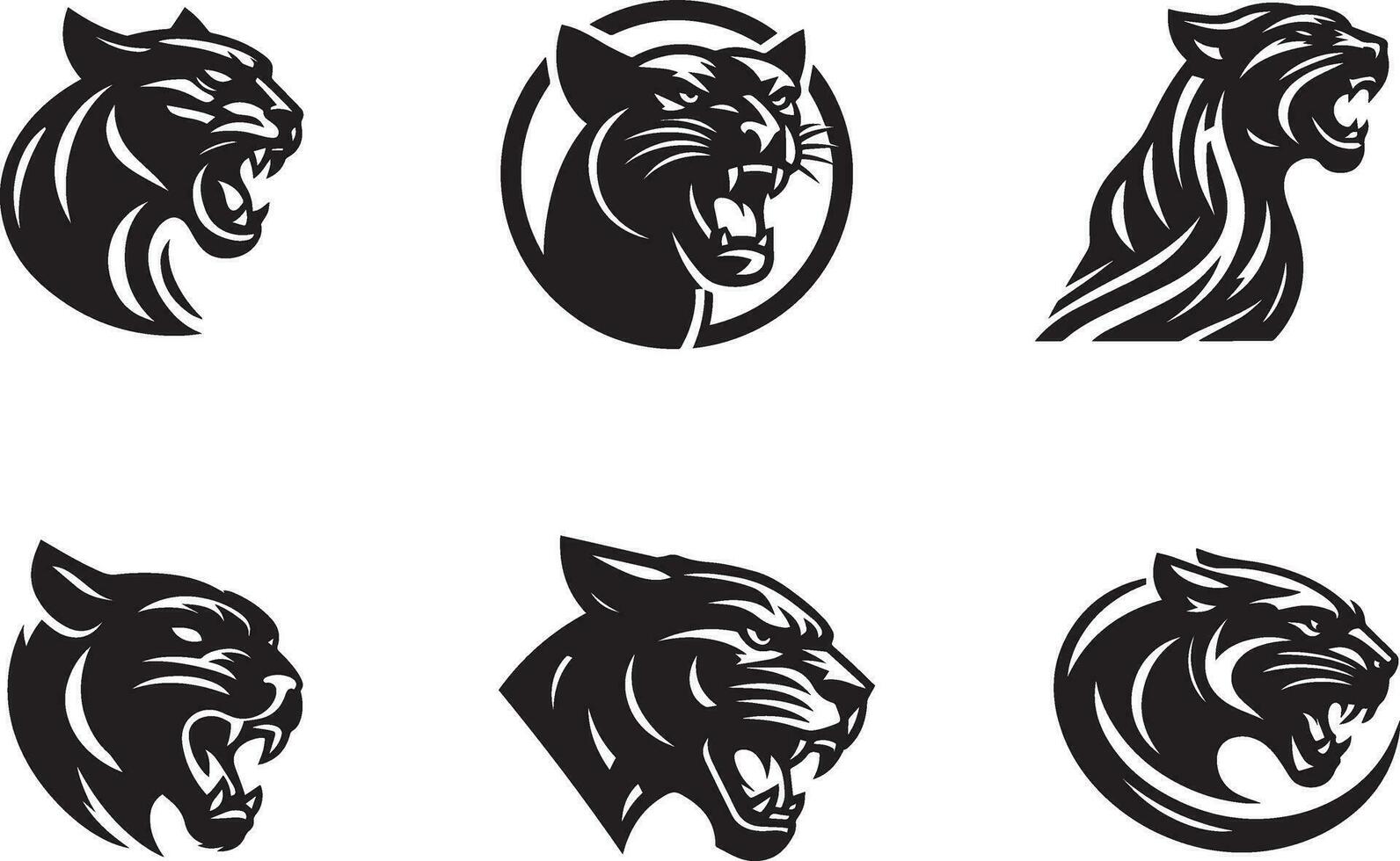 panter logotyp ikon vektor illustration svart Färg vit bakgrund 7
