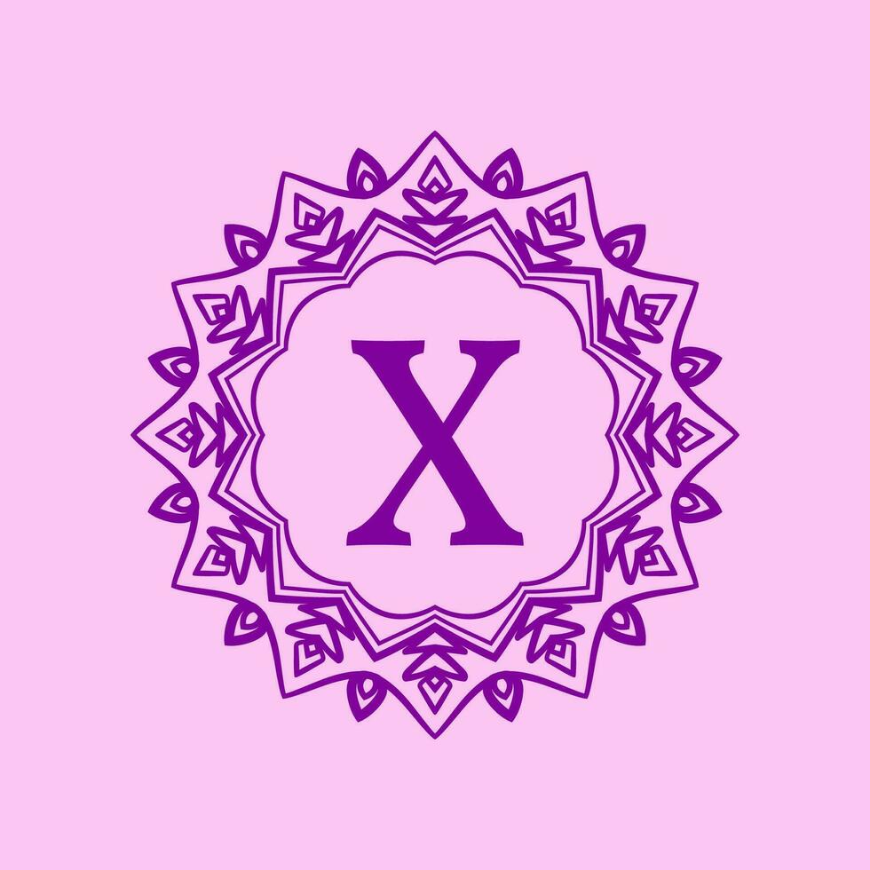 Brief x Mandala elegant kreisförmig Rand Initiale Vektor Logo Design