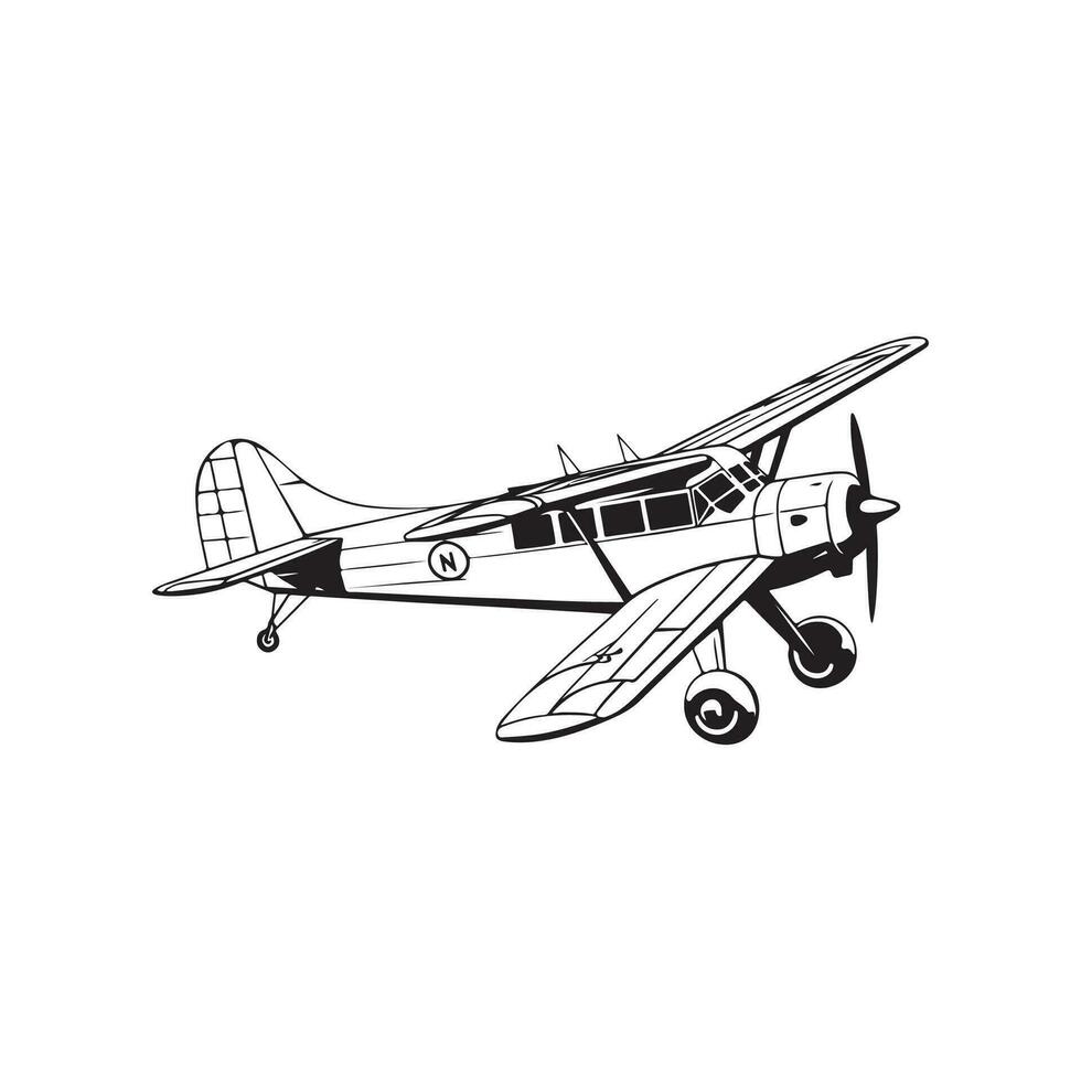 gammal flygplan vektor konst, bild