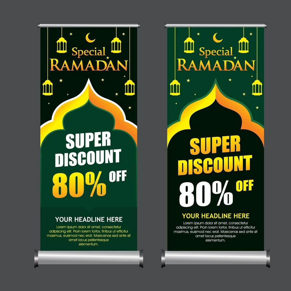 Ramadan stehender Banner Rabatt Vorlage Vektor