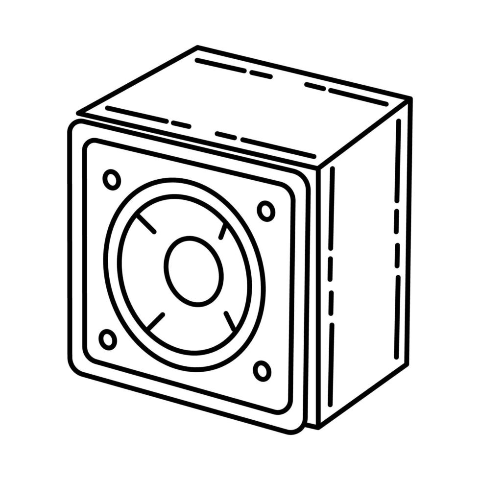Woofer-Lautsprecher-Symbol. Gekritzel handgezeichnet oder Umriss-Icon-Stil vektor