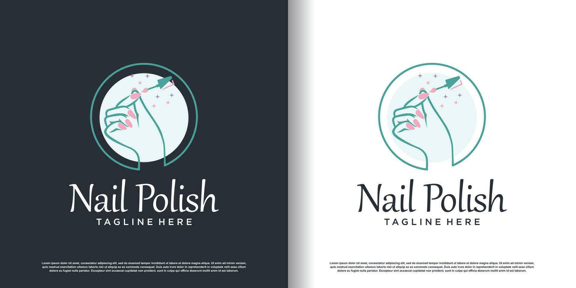 Nagel-Logo-Design-Vorlage mit kreativem Premium-Vektor im abstrakten Stil vektor