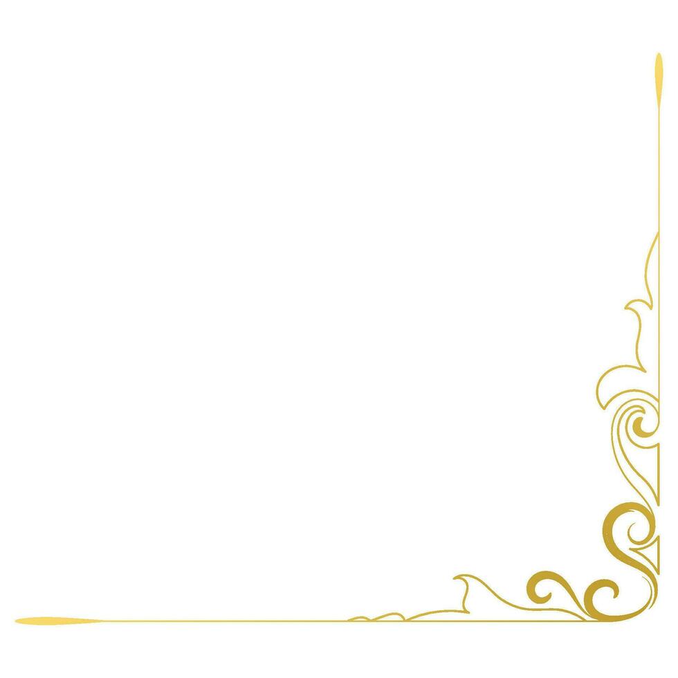 Gold Jahrgang Barock Ecke Ornament retro Muster Antiquität Stil Akanthus. dekorativ Design Filigran Kalligraphie. Sie können verwenden zum Hochzeit Dekoration von Gruß Karte und Laser- Schneiden. vektor