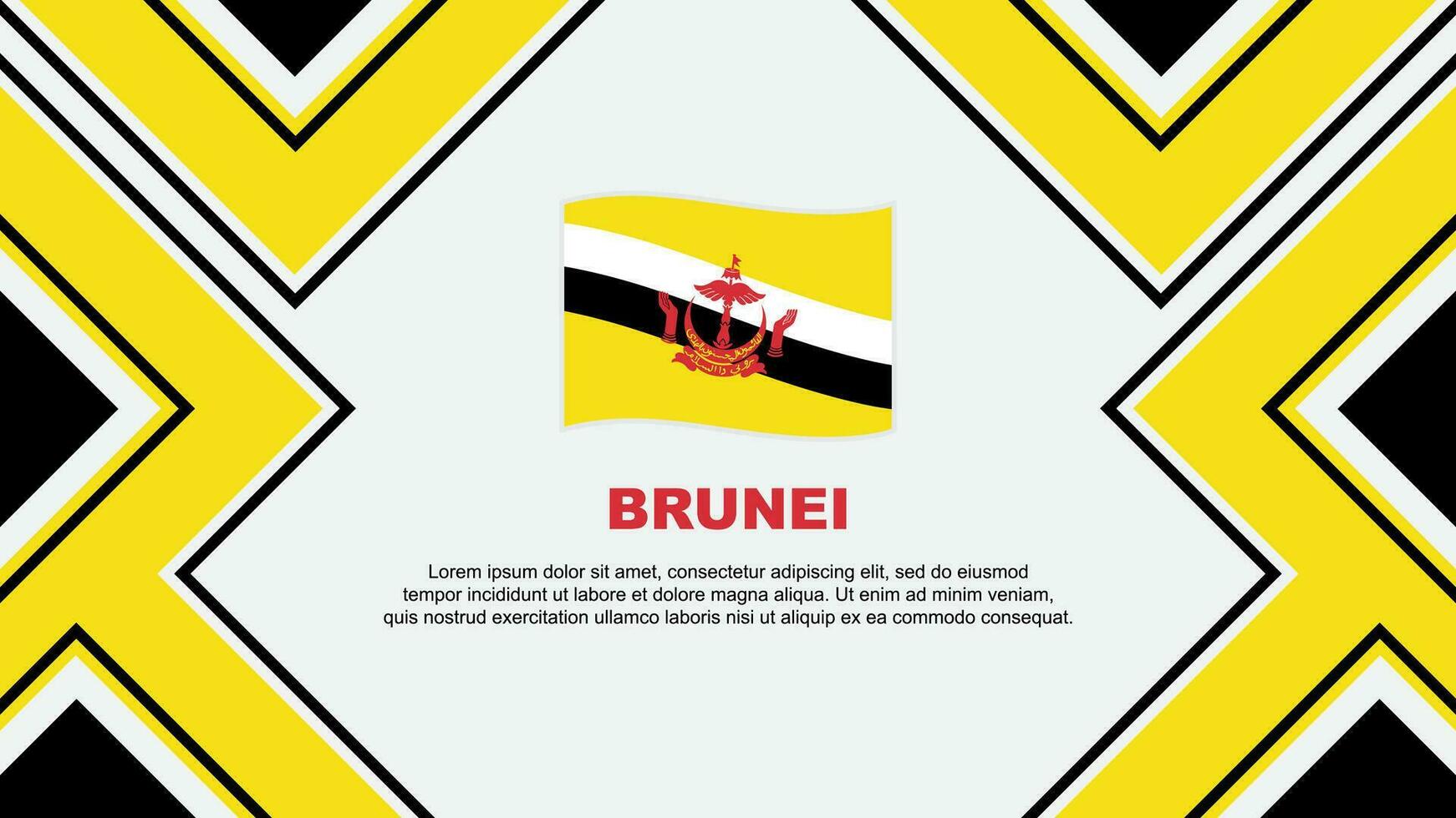 brunei flagga abstrakt bakgrund design mall. brunei oberoende dag baner tapet vektor illustration. brunei vektor