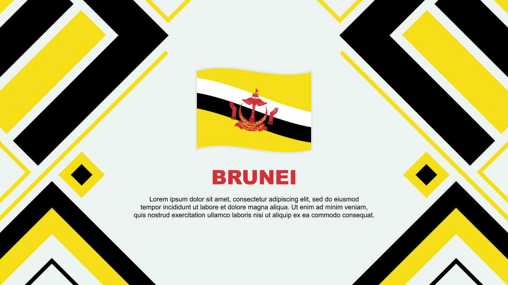 brunei flagga abstrakt bakgrund design mall. brunei oberoende dag baner tapet vektor illustration. brunei flagga