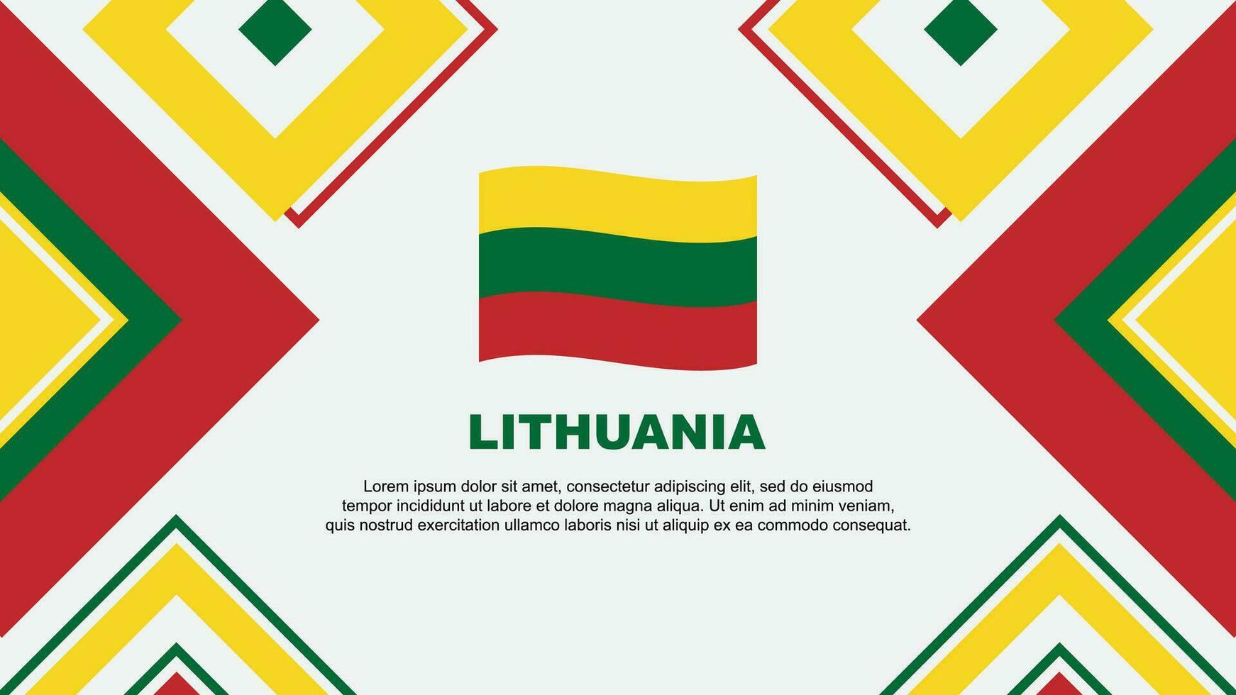 Litauen Flagge abstrakt Hintergrund Design Vorlage. Litauen Unabhängigkeit Tag Banner Hintergrund Vektor Illustration. Litauen Unabhängigkeit Tag