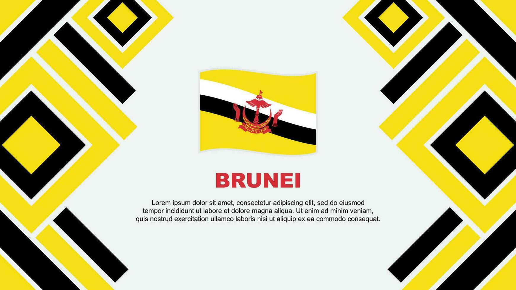 brunei flagga abstrakt bakgrund design mall. brunei oberoende dag baner tapet vektor illustration. brunei