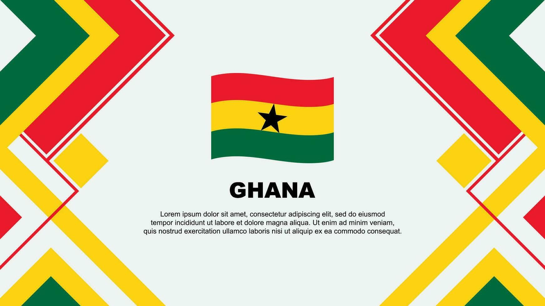 Ghana Flagge abstrakt Hintergrund Design Vorlage. Ghana Unabhängigkeit Tag Banner Hintergrund Vektor Illustration. Ghana Banner