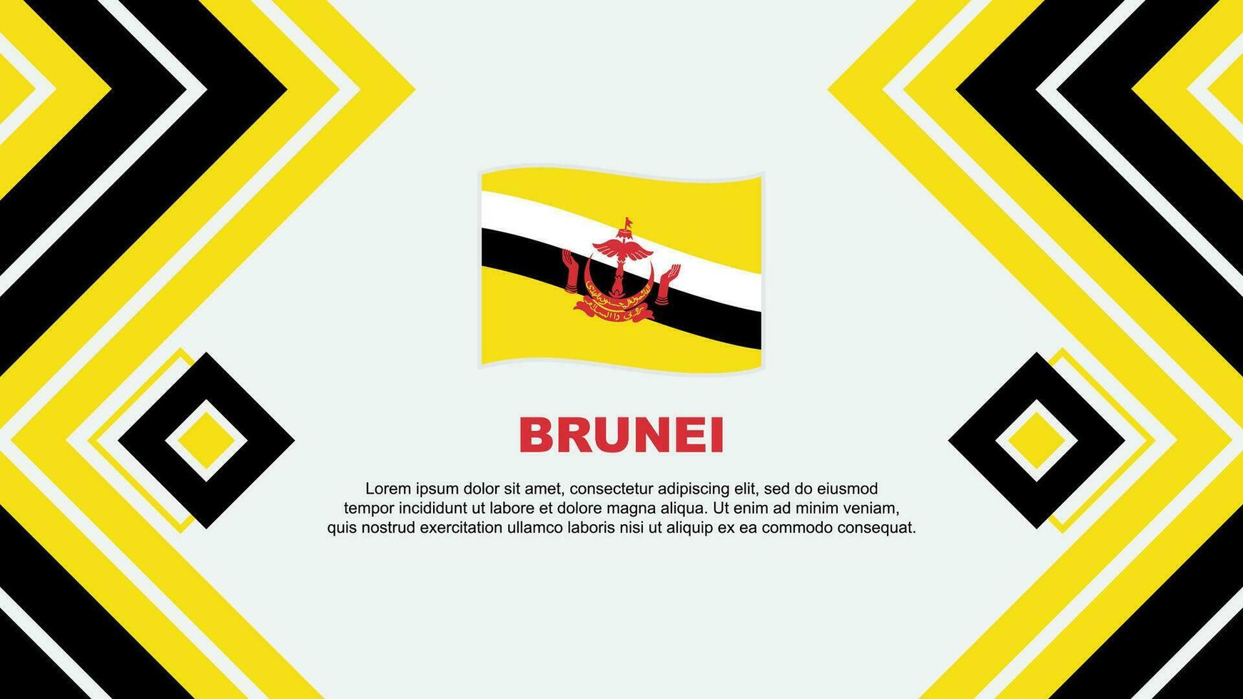 brunei flagga abstrakt bakgrund design mall. brunei oberoende dag baner tapet vektor illustration. brunei design