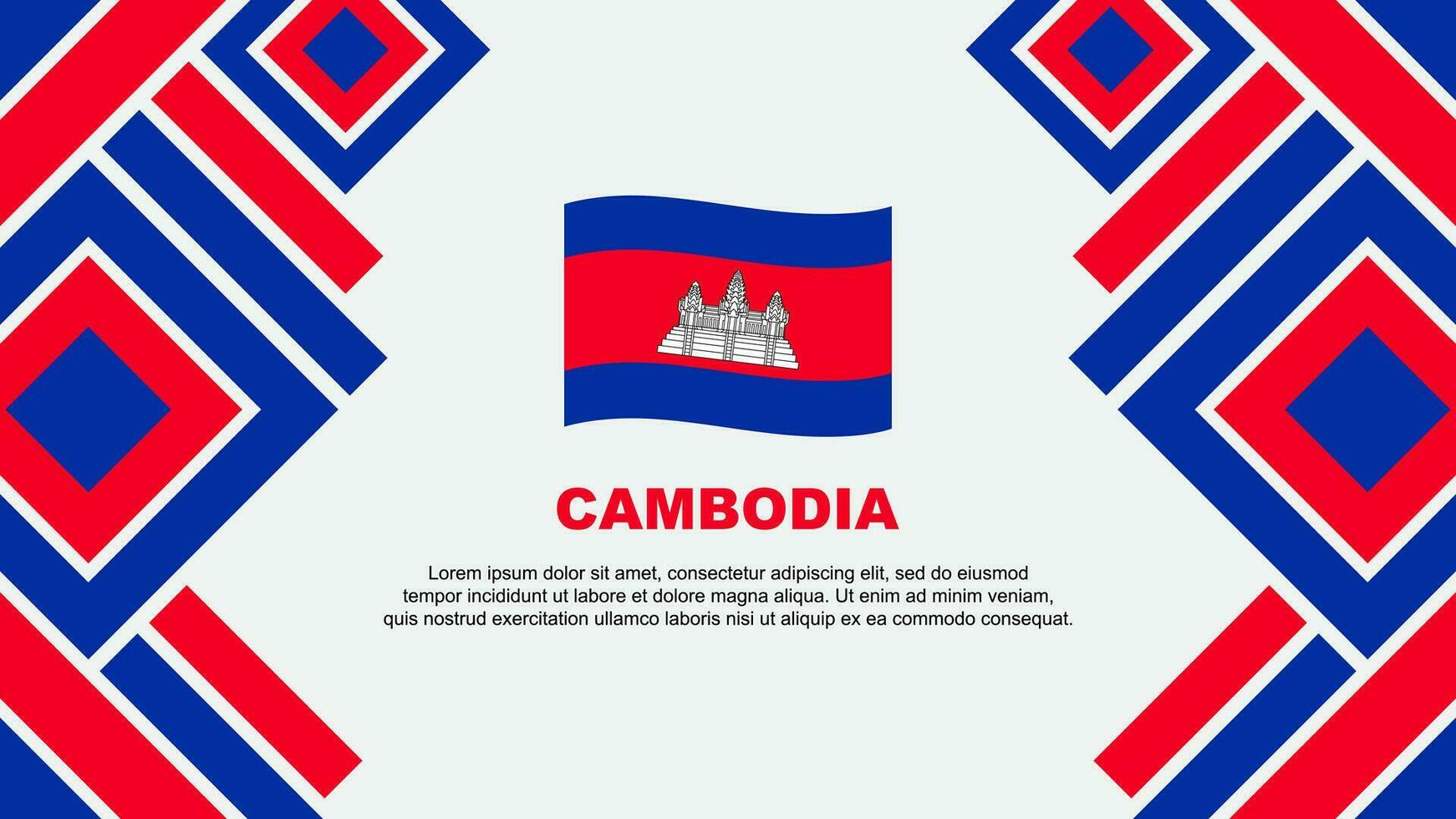 cambodia flagga abstrakt bakgrund design mall. cambodia oberoende dag baner tapet vektor illustration. cambodia