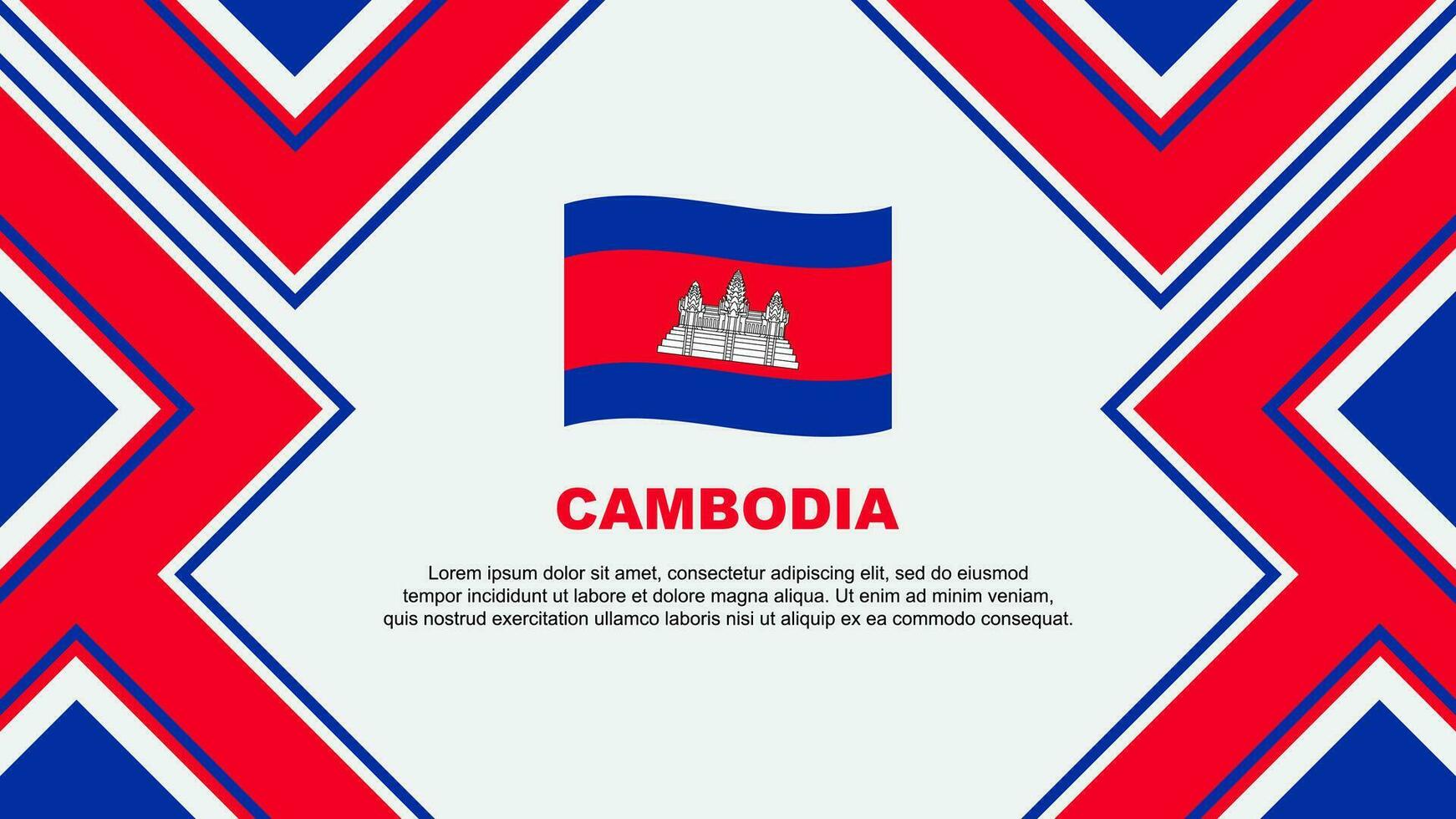 cambodia flagga abstrakt bakgrund design mall. cambodia oberoende dag baner tapet vektor illustration. cambodia vektor