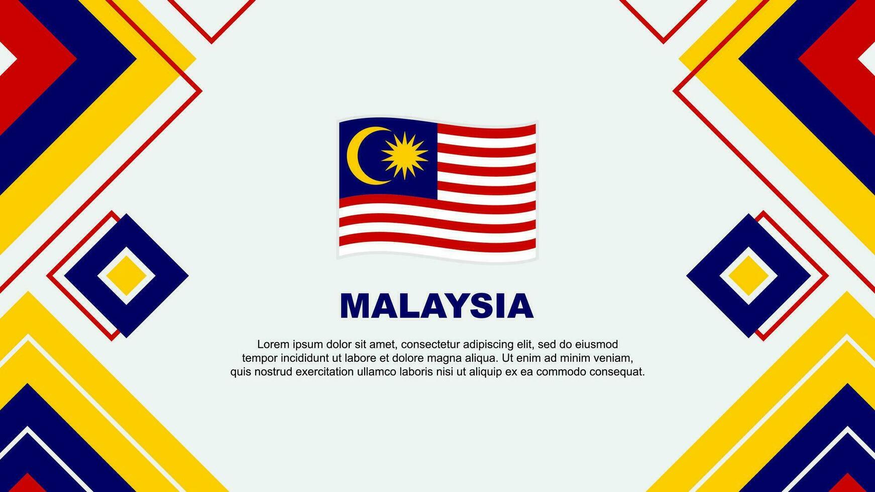 Malaysia Flagge abstrakt Hintergrund Design Vorlage. Malaysia Unabhängigkeit Tag Banner Hintergrund Vektor Illustration. Malaysia Hintergrund