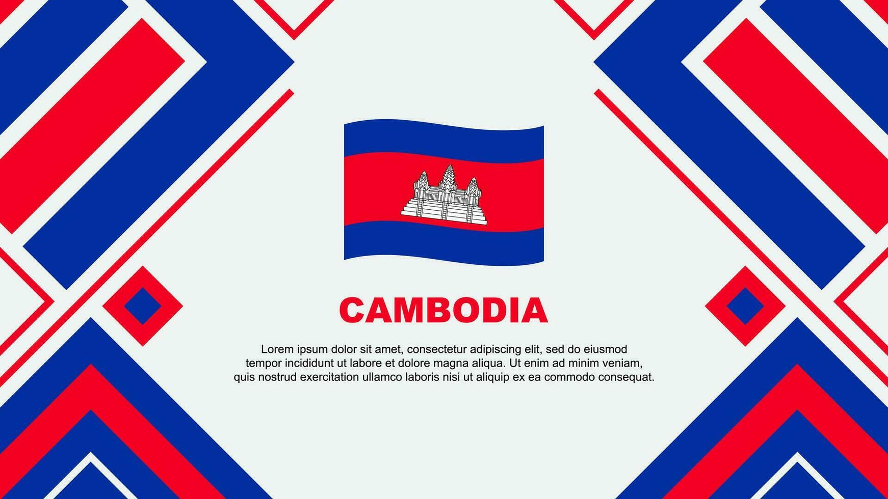 cambodia flagga abstrakt bakgrund design mall. cambodia oberoende dag baner tapet vektor illustration. cambodia flagga