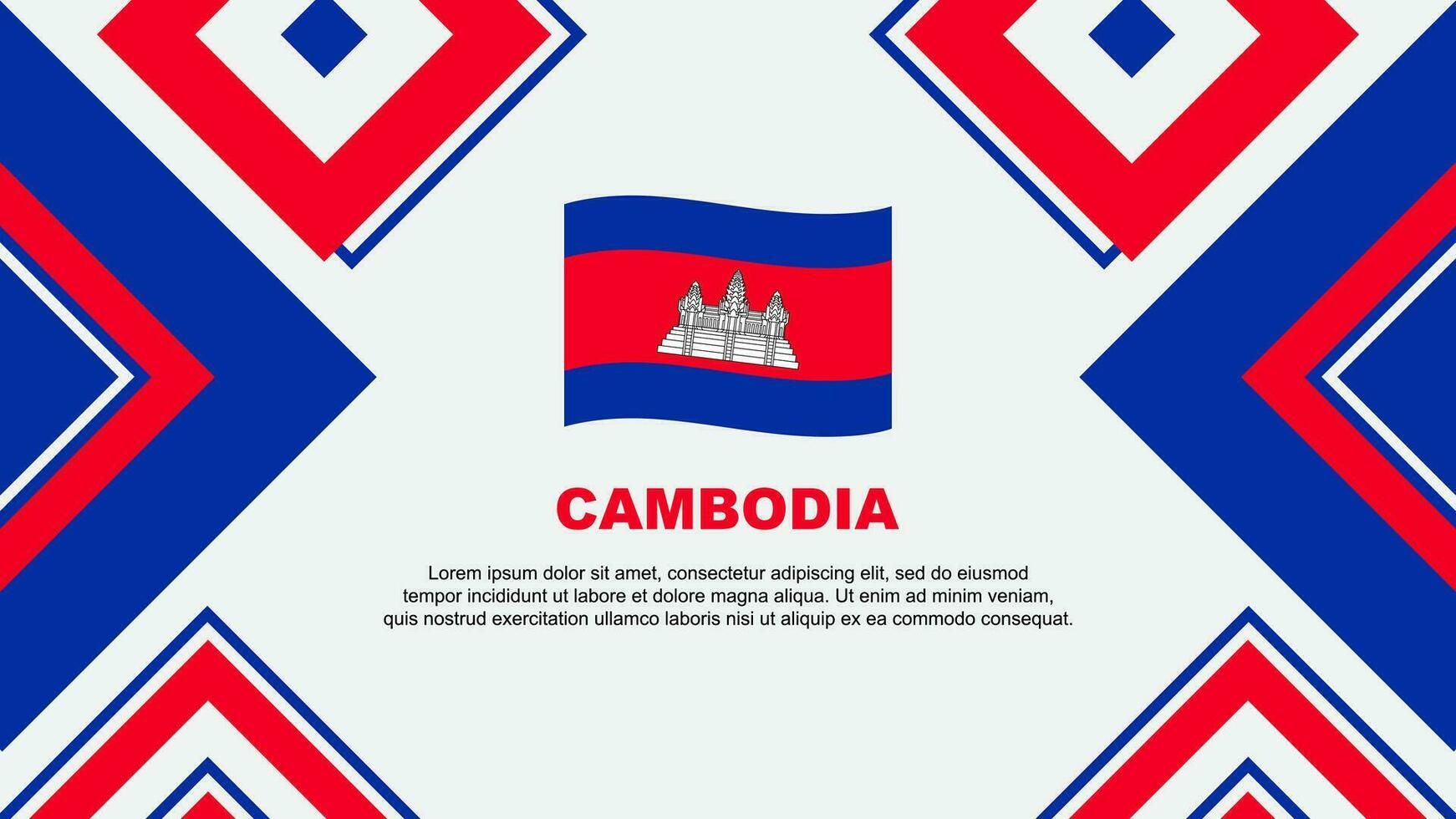 Kambodscha Flagge abstrakt Hintergrund Design Vorlage. Kambodscha Unabhängigkeit Tag Banner Hintergrund Vektor Illustration. Kambodscha Unabhängigkeit Tag