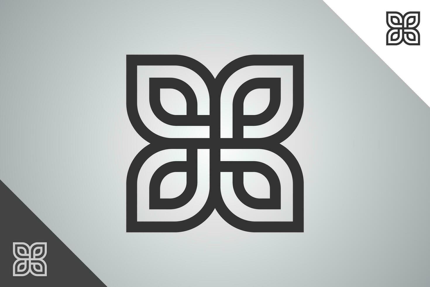 Geometrie von Blume gestalten modern Logotyp. perfekt und minimal Logo zum Geschäft verbunden zu Kunst, Design und Kreativität Industrie. isoliert Hintergrund. Vektor eps 10.