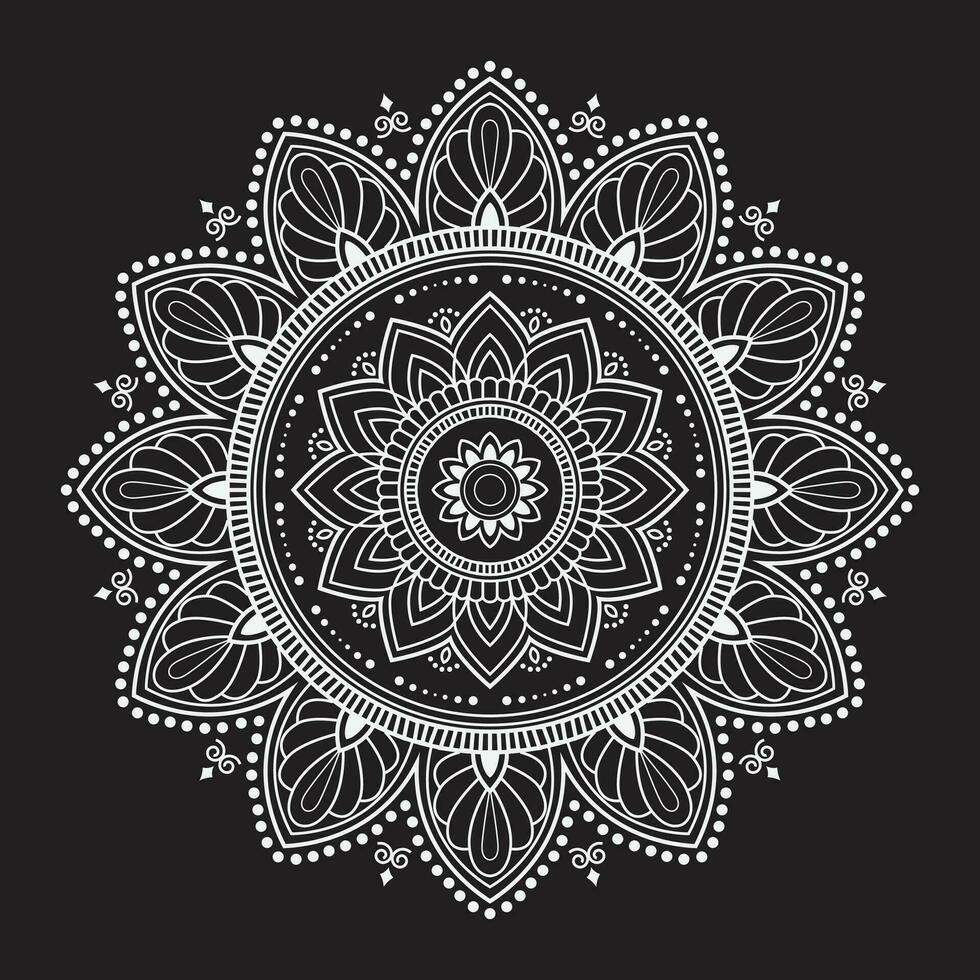 vit lyx mandala vektor design, mandala för henna, mehndi, tatuering, dekorativ etnisk dekorativ element, orientalisk mönster