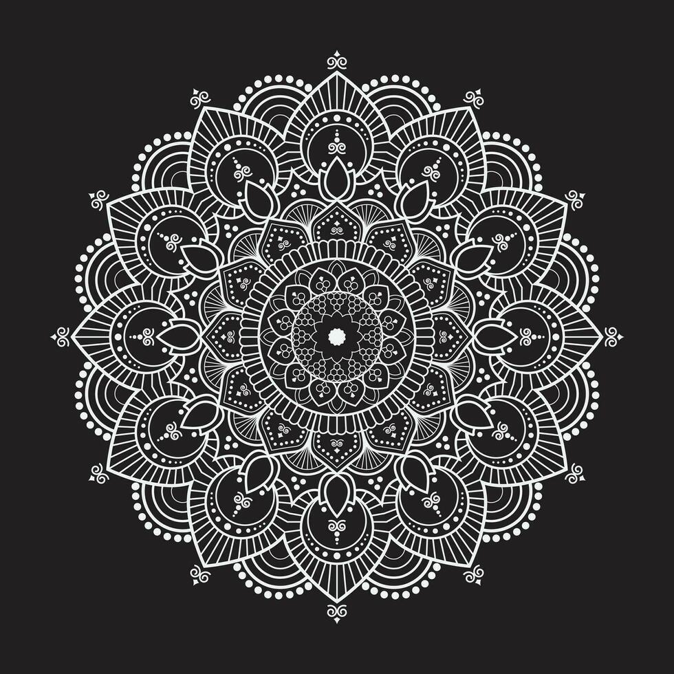 Weiß Luxus Mandala Vektor Design, Mandala zum Henna, mehndi, Tätowierung, dekorativ ethnisch Zier Elemente, orientalisch Muster