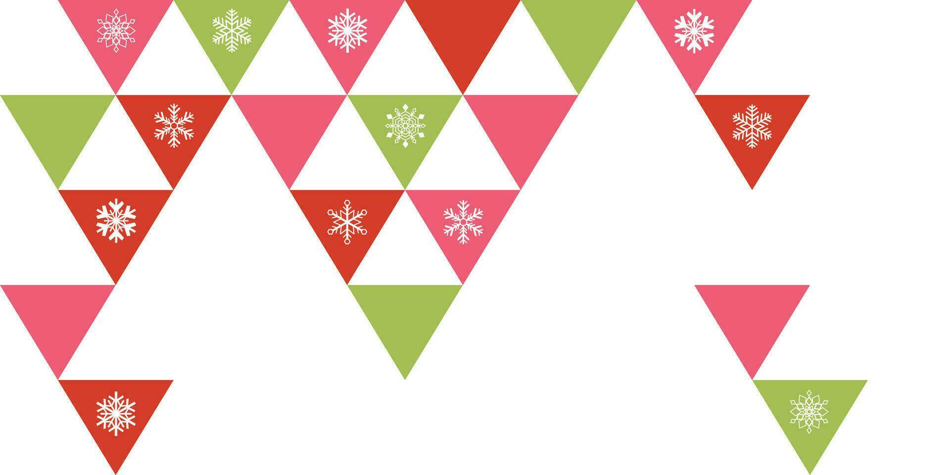 abstrakt jul träd geometrisk form med snöflingor vektor illustration ha tom Plats. glad jul hälsning kort mall.