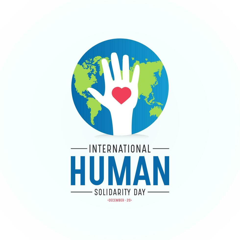 International Mensch Solidarität Tag ist beobachtete jeder Jahr auf Dezember 20. Vektor Vorlage zum Banner, Gruß Karte, Poster mit Hintergrund. Vektor Illustration.