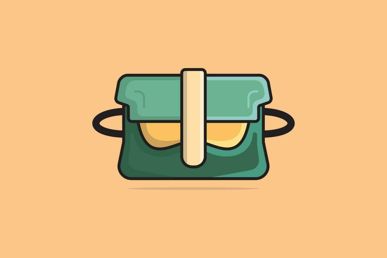 flickor handväska eller handväska vektor illustration. skönhet mode objekt ikon begrepp. kvinna Tillbehör, elegant plånböcker isolerat på orange bakgrund.