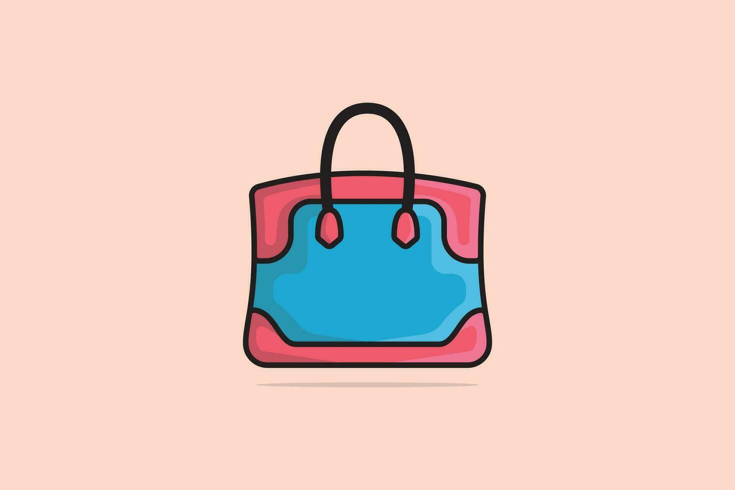 kvinnor mode koppling läder handväska eller väska vektor illustration. skönhet mode objekt ikon begrepp. modern stil kväll handväska vektor design.