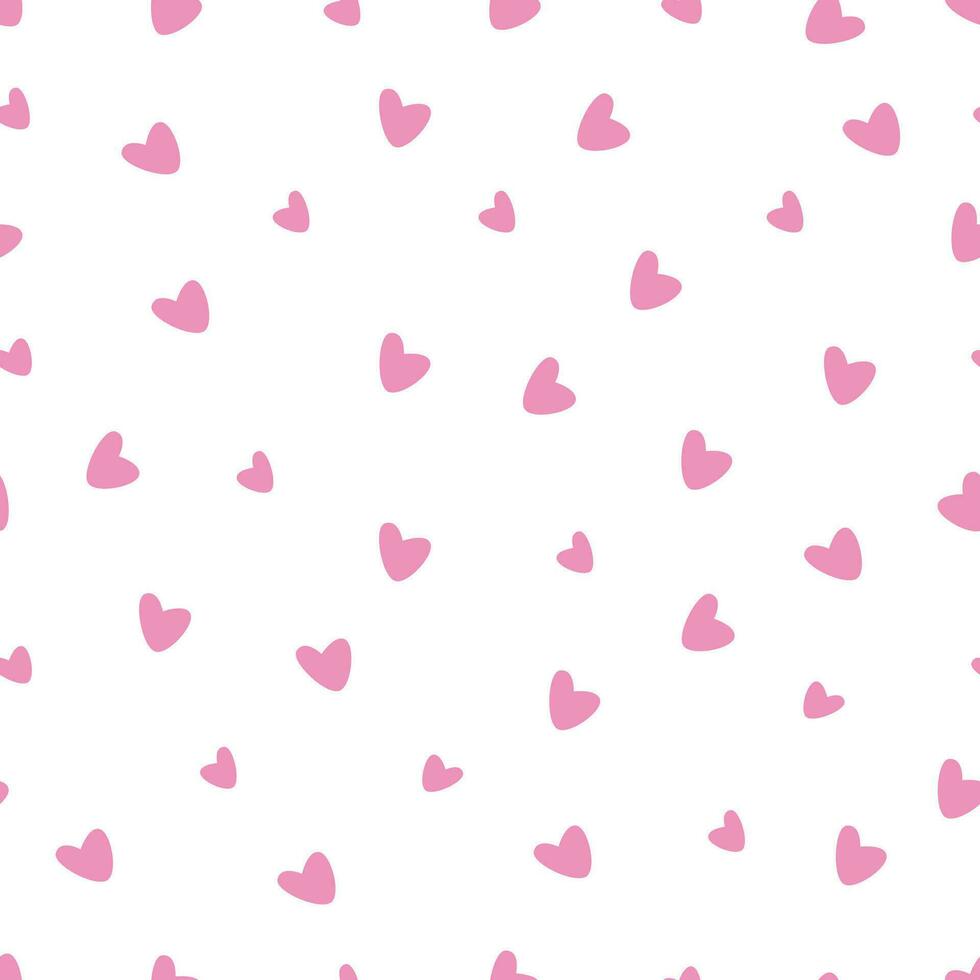 sömlös mönster med liten söt hjärtan i ljus rosa, sömlös skriva ut med hjärtan för bakgrunder. vektor illustration
