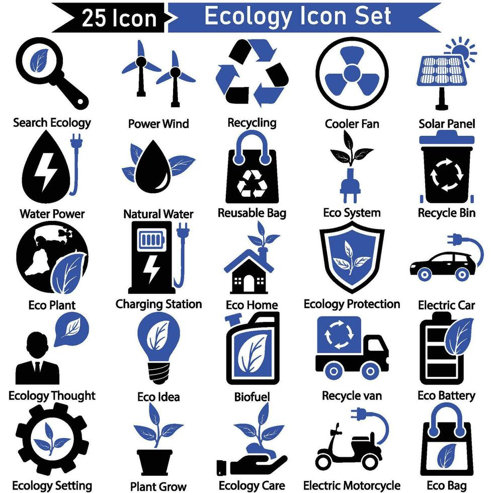 Ökologie-Icon-Set vektor
