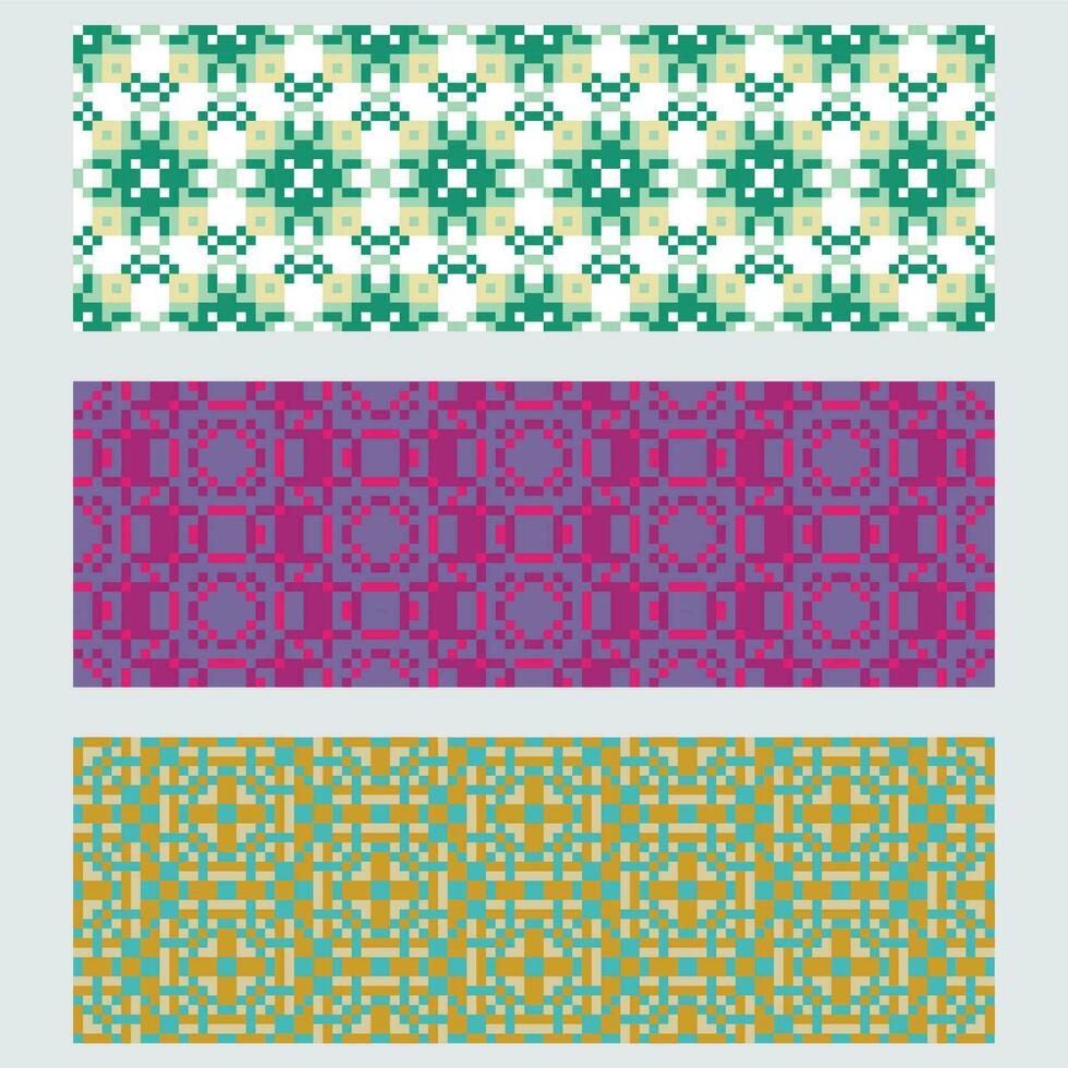 fyra färgrik geometrisk mönster vektor