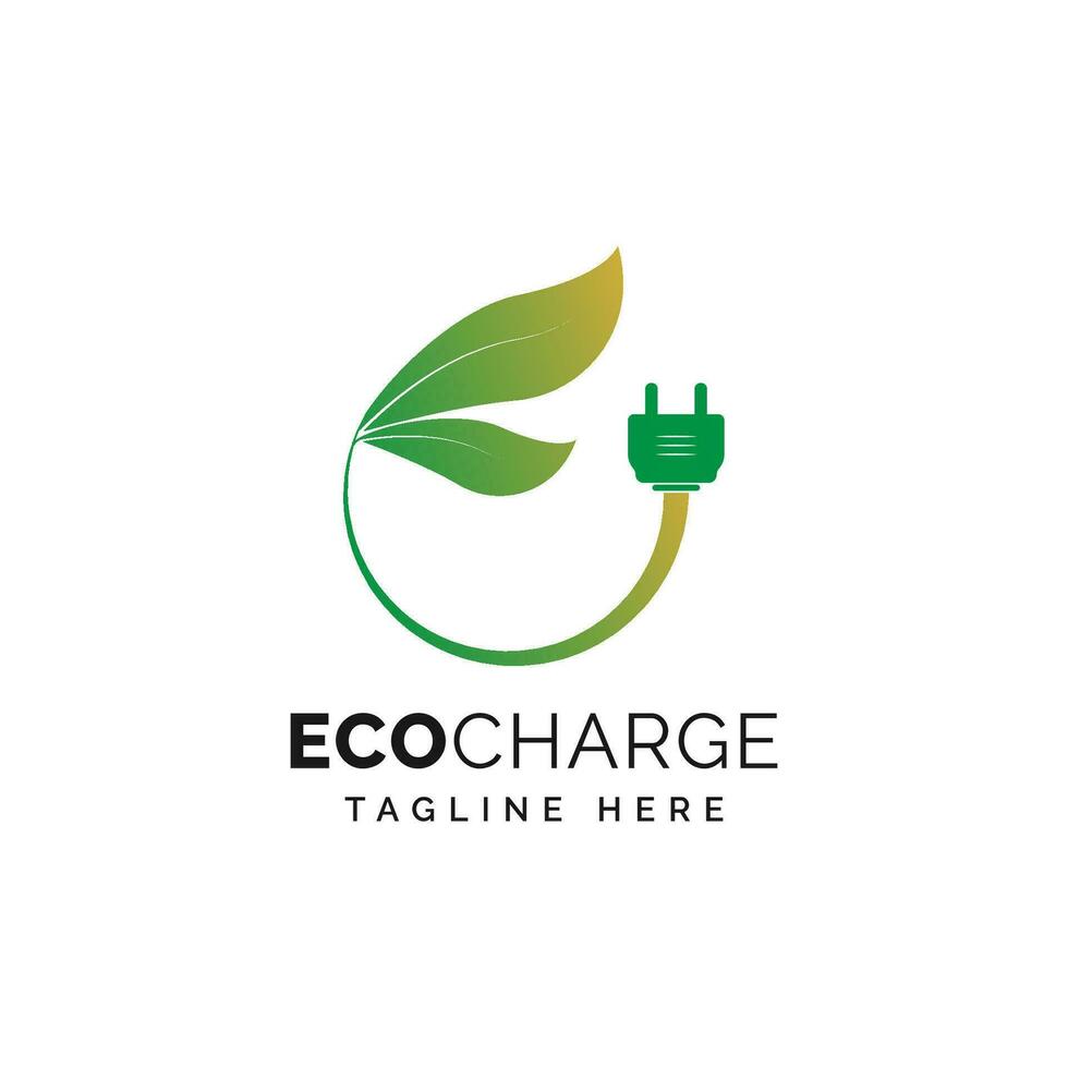 Öko aufladen Grün Energie Logo Design Vorlage Vektor