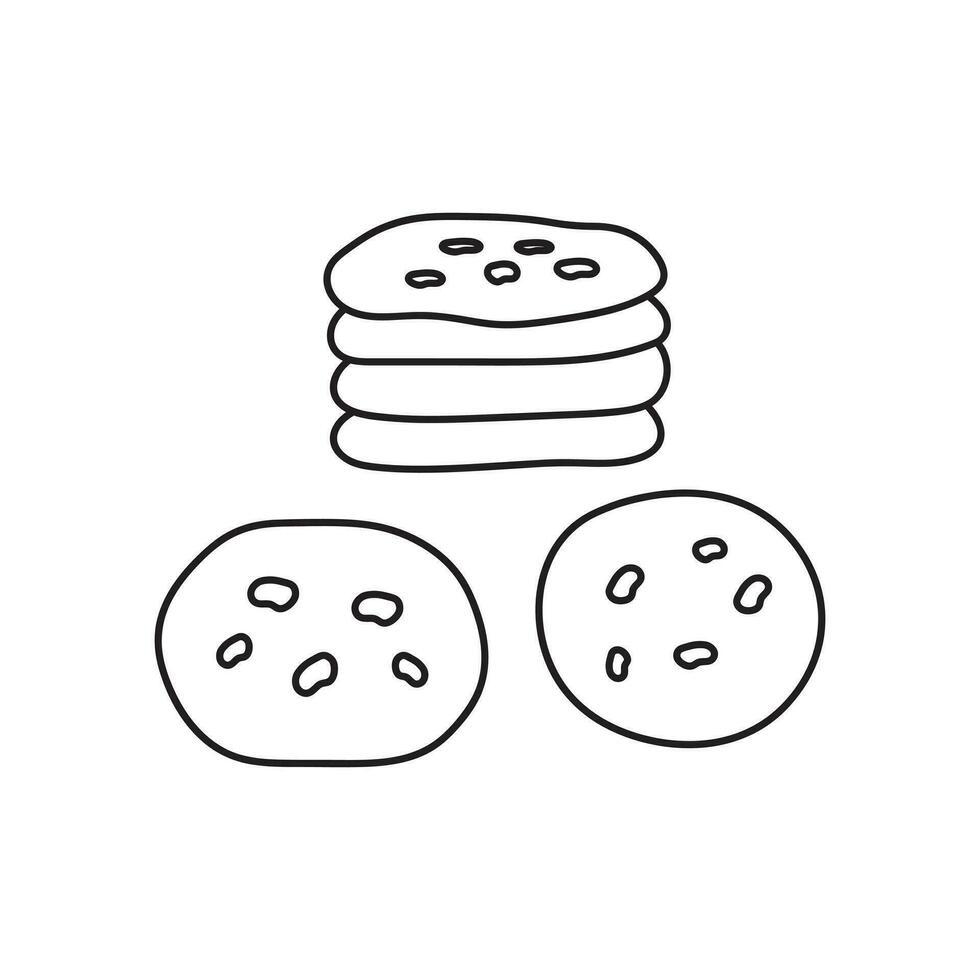 Kinder Zeichnung Karikatur Vektor Illustration rot Samt Kekse Symbol isoliert auf Weiß Hintergrund