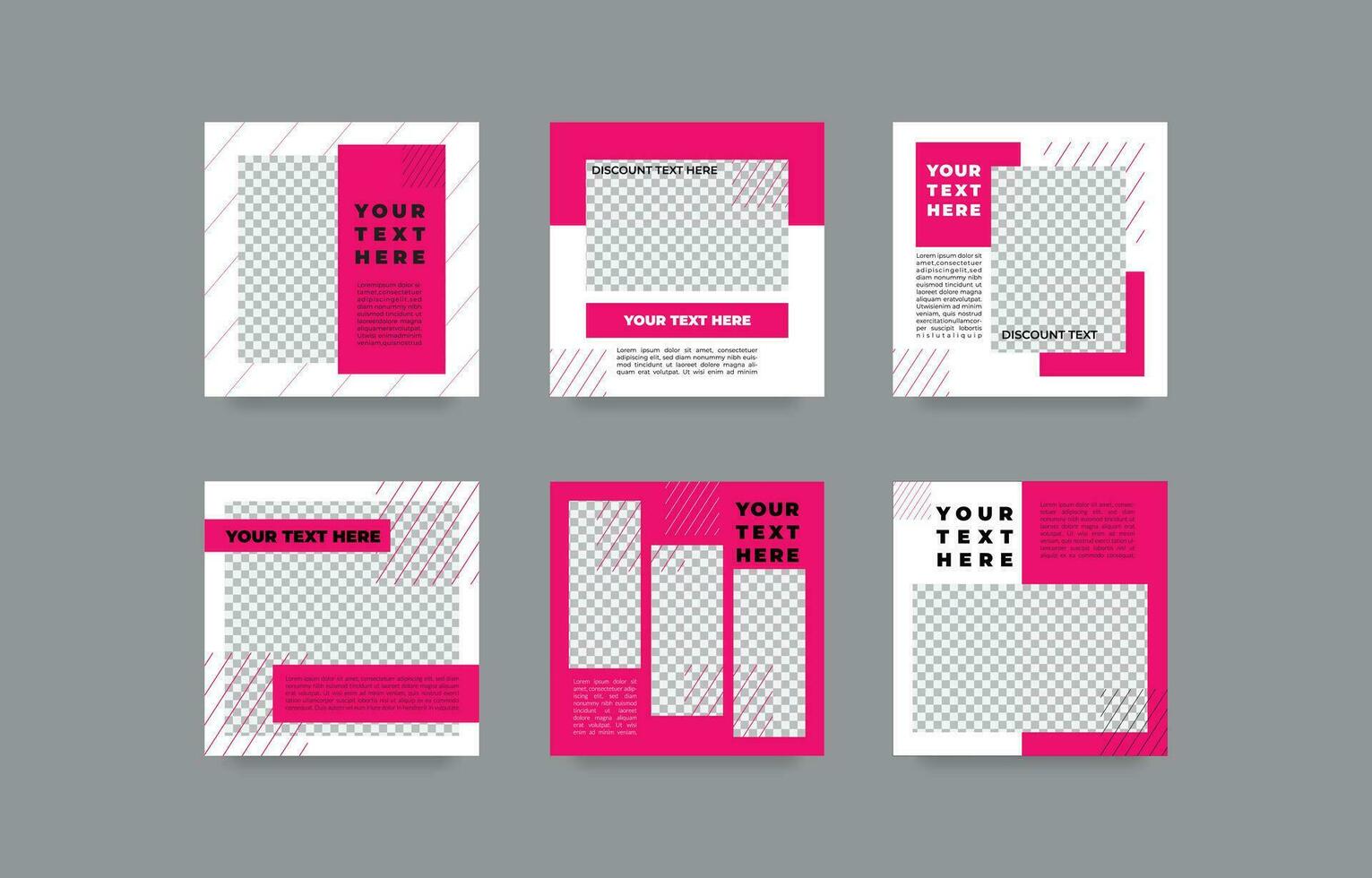 Sozial Medien Post Vorlage, editierbar minimal Platz Banner Vorlage, geeignet zum Sozial Medien Post und Netz Anzeigen Förderung, Weiß und Rosa Hintergrund Farbe. vektor