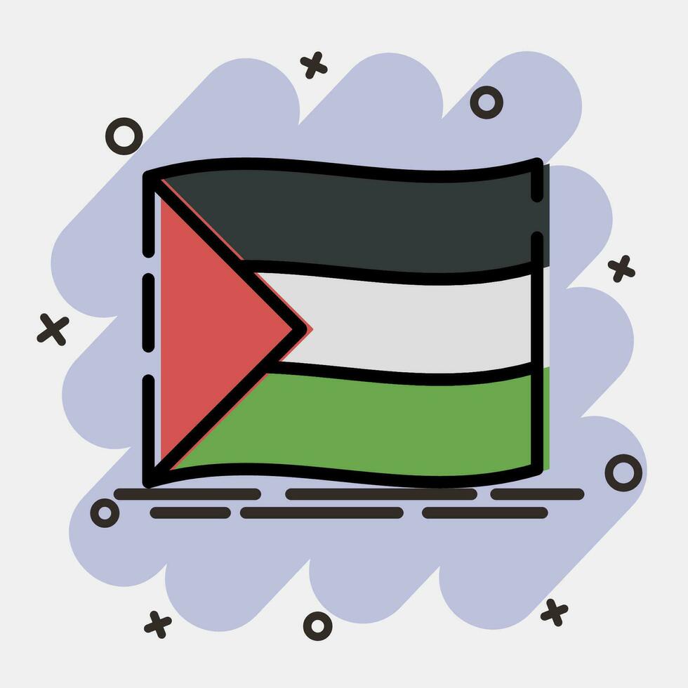 ikon palestina flagga. palestina element. ikoner i komisk stil. Bra för grafik, affischer, logotyp, infografik, etc. vektor