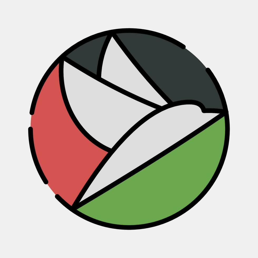Symbol Taube im ein Kreis. Palästina Elemente. Symbole im gefüllt Linie Stil. gut zum Drucke, Poster, Logo, Infografiken, usw. vektor