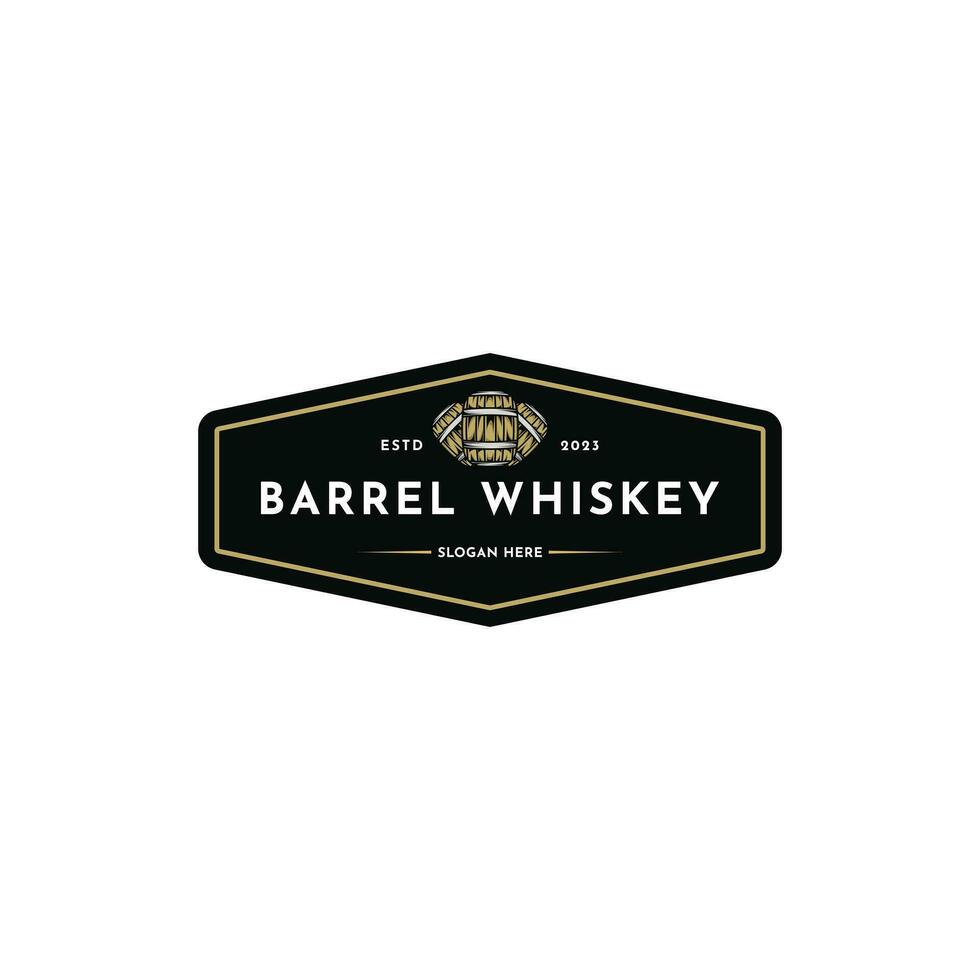 Fass Whiskey Bar Logo Design Jahrgang retro vektor