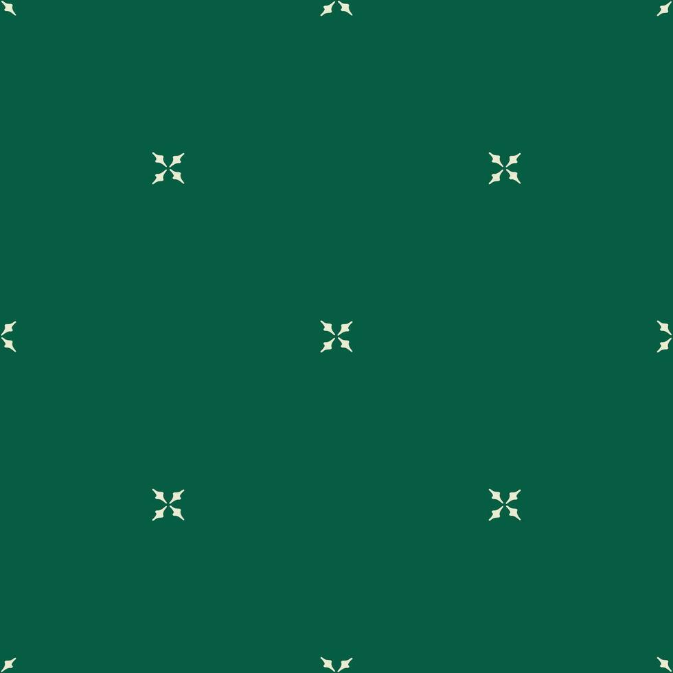 Vektor geometrisch Muster auf Grün Hintergrund. festlich Ornament im retro Stil. Weihnachten einfach nahtlos abstrakt Textur
