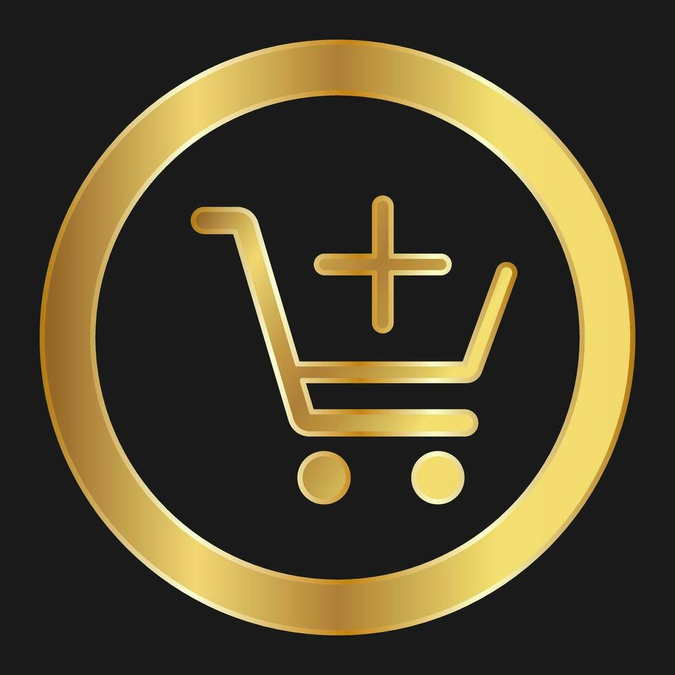 Einkaufen Wagen einfach isoliert Gold Symbol zum Apps und Websites vektor