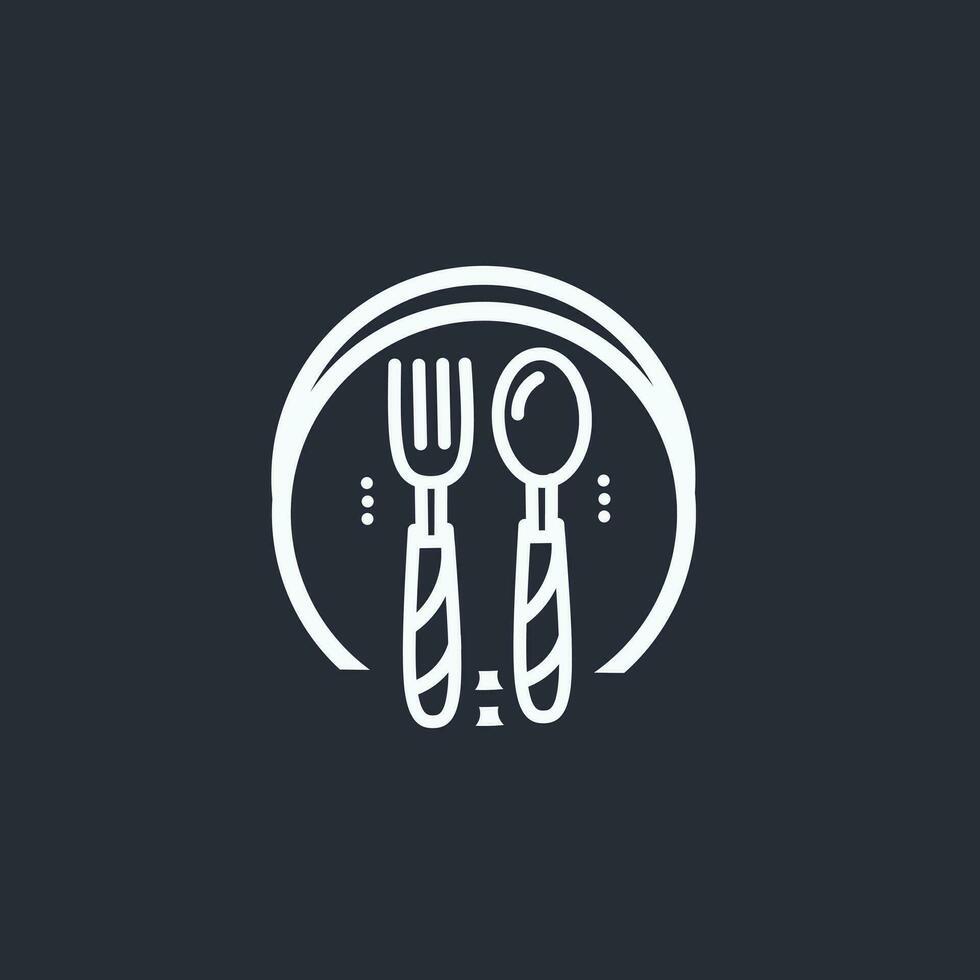 minimalistisch Restaurant Logo mit modern Linie Design vektor