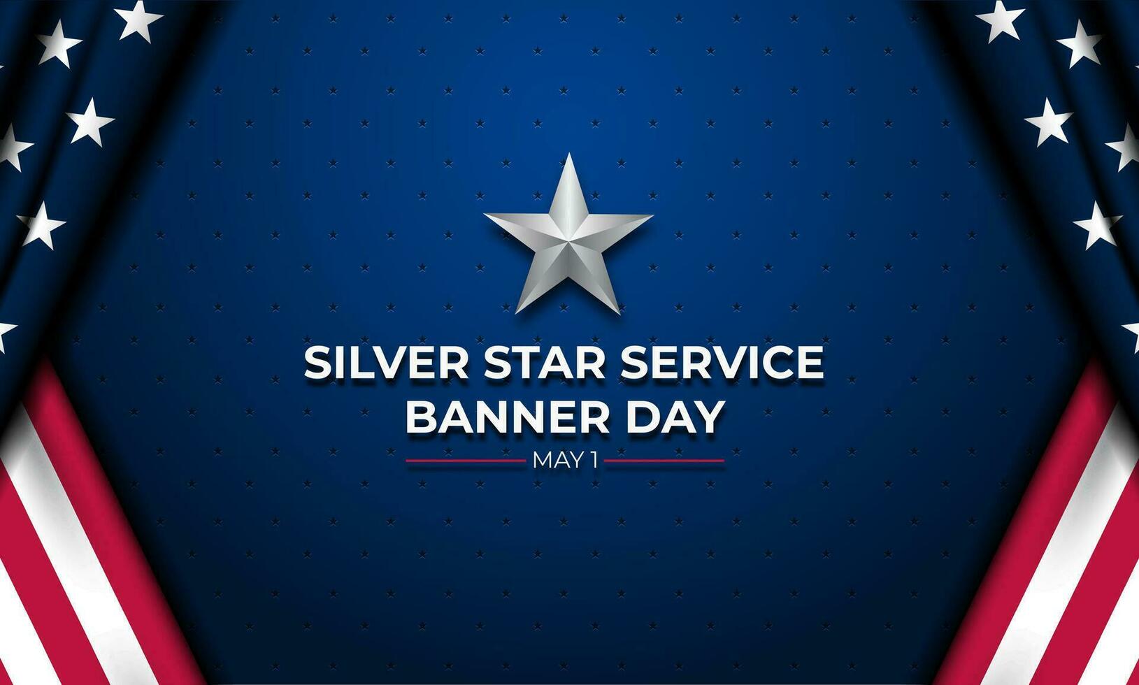 glücklich National Silber Star Bedienung Banner Tag Hintergrund Vektor Illustration