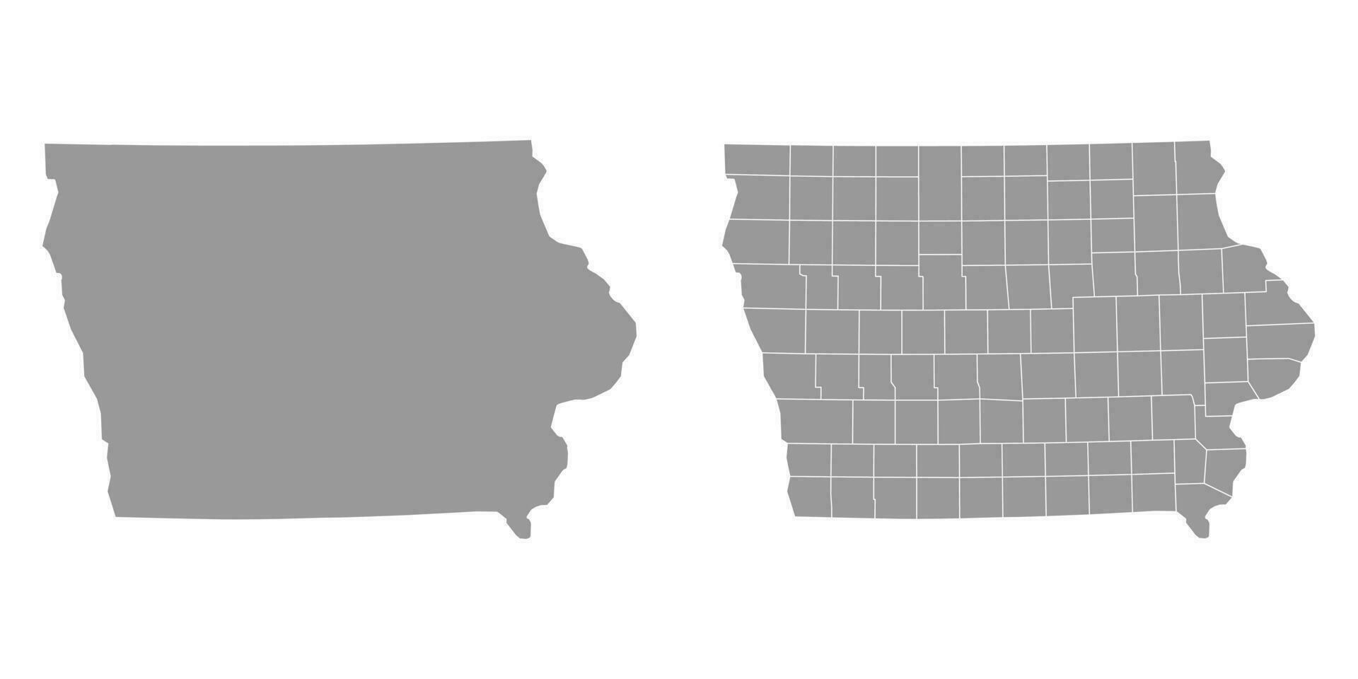 iowa stat grå Kartor. vektor illustration.