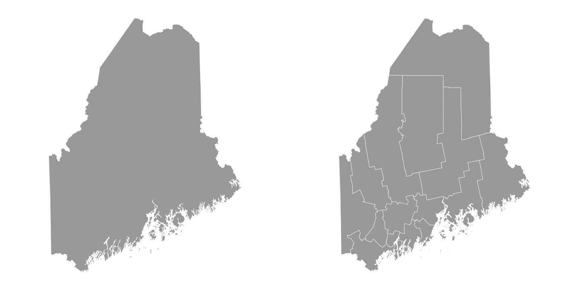 maine stat grå Kartor. vektor illustration.