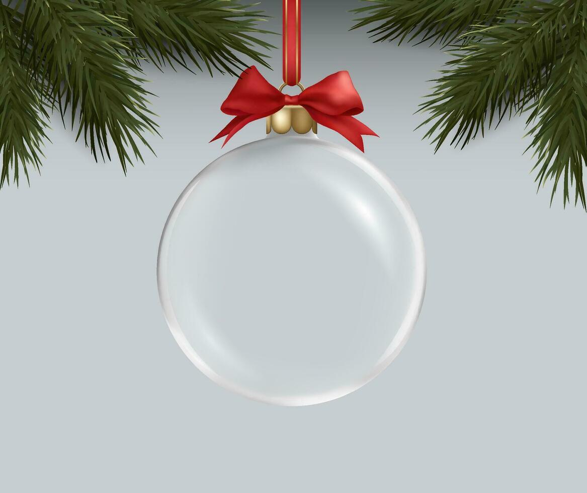 festlich Weihnachten Ball Vektor Illustration mit transparent, realistisch Design. Ideal zum Urlaub Dekoration, Gruß Karten, und Winterthema Entwürfe. nicht ai generiert.