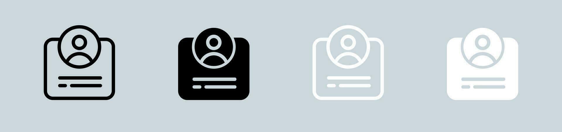 registrering ikon uppsättning i svart och vit. ny användare tecken vektor illustration.