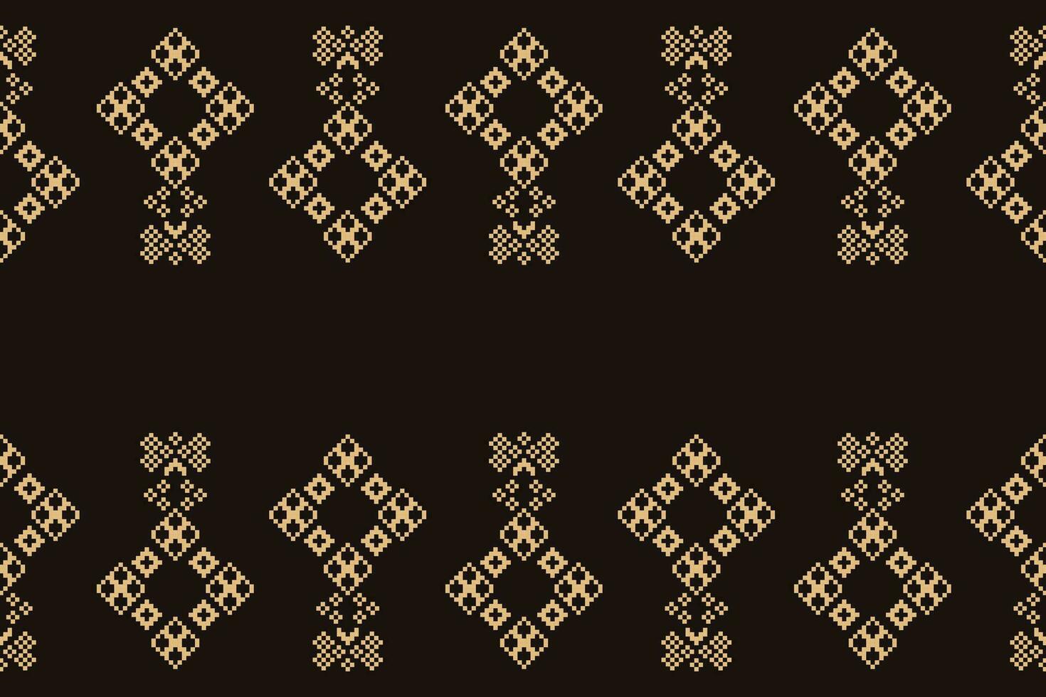 ethnisch geometrisch Stoff Muster Kreuz Stich.ikat Stickerei ethnisch orientalisch Pixel Muster braun Hintergrund. abstrakt, vektor, illustration. Textur, Kleidung, Rahmen, Dekoration, Motive, Seide Hintergrund. vektor