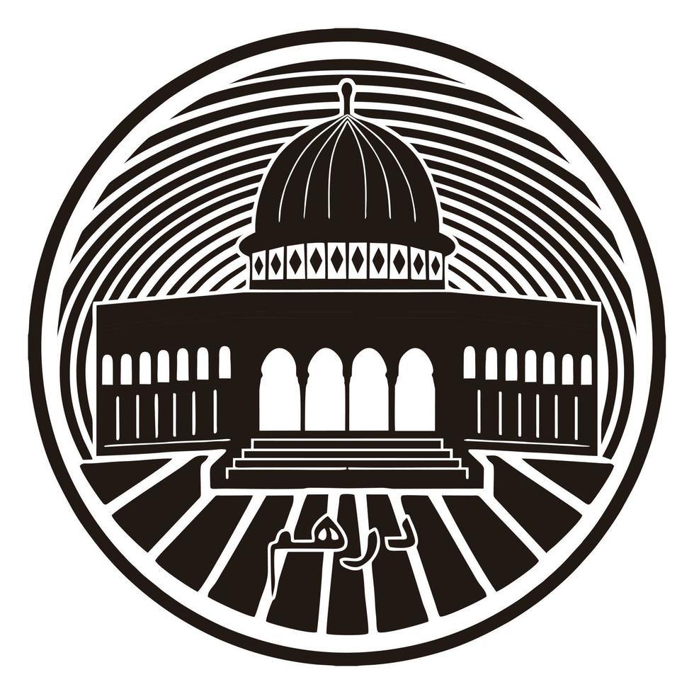 vektor illustration av al aqsa moskén jerusalem palestina