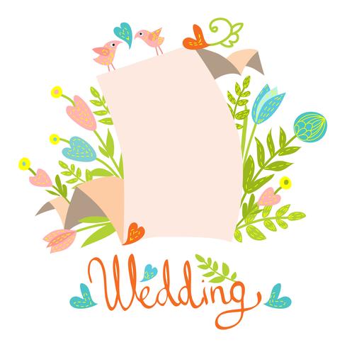 Hochzeit Einladungskarte Vorlage vektor
