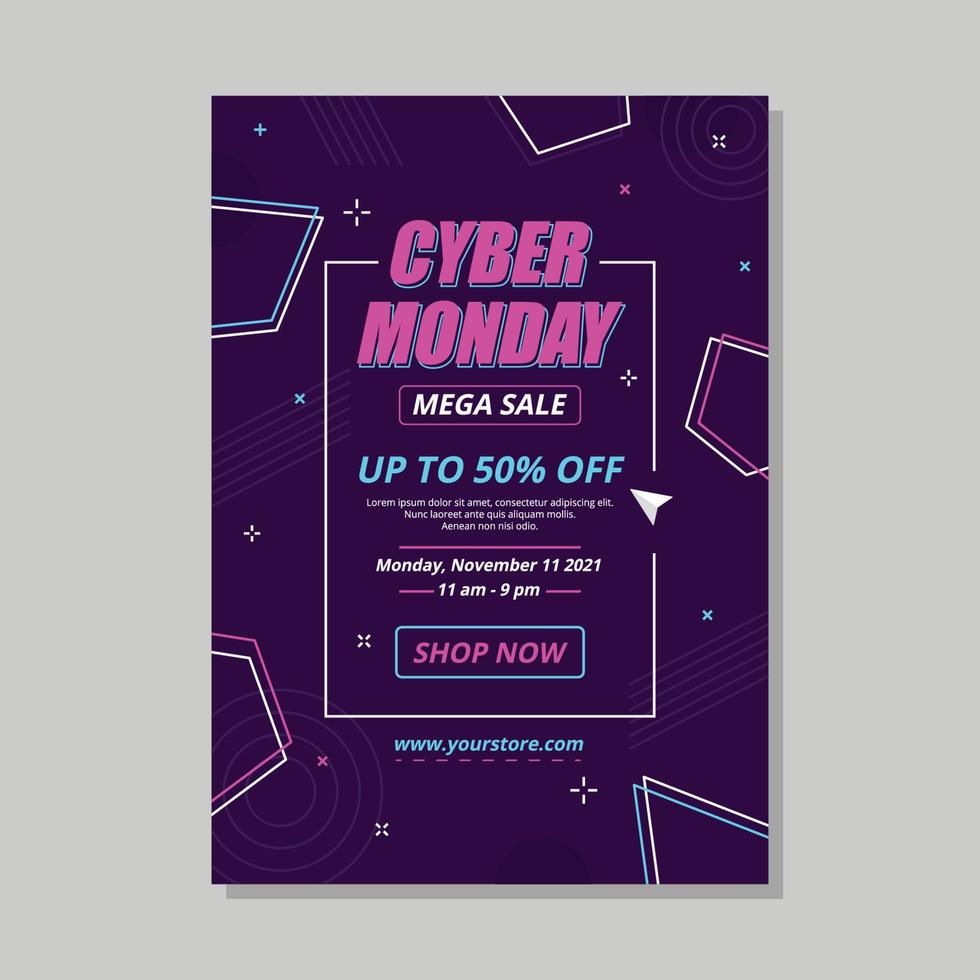 Cyber Monday-Verkaufsplakat vektor