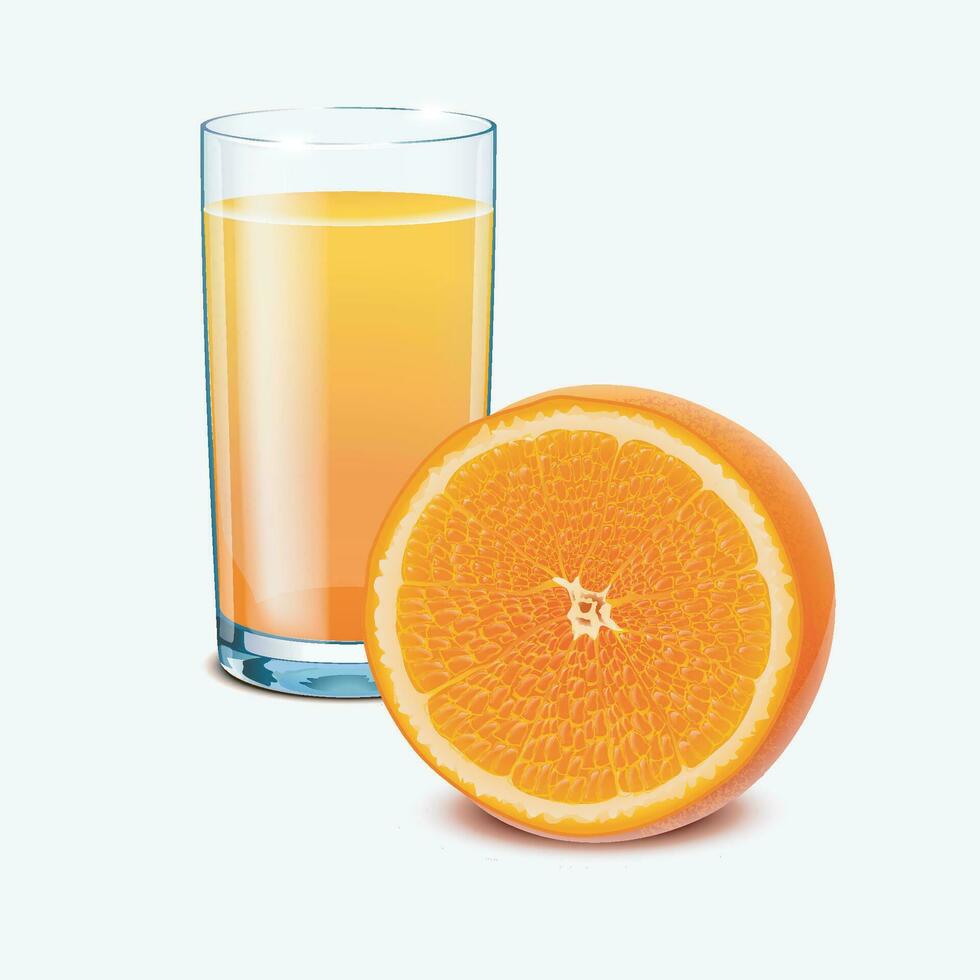 glas orange juice vektor